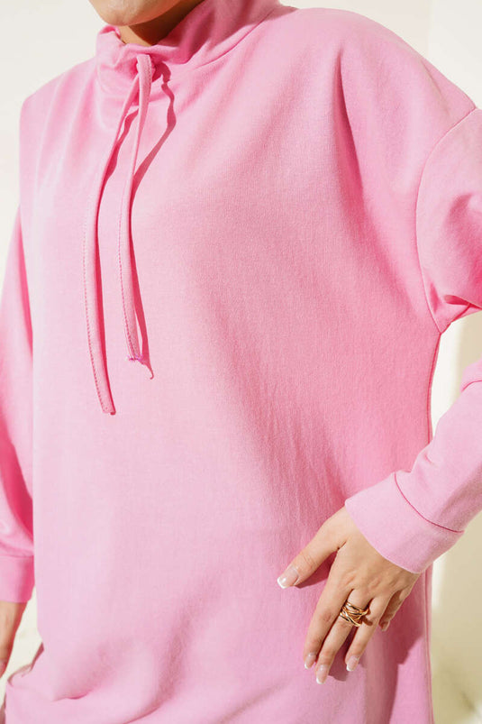 Dik Yaka Tunik Pembe