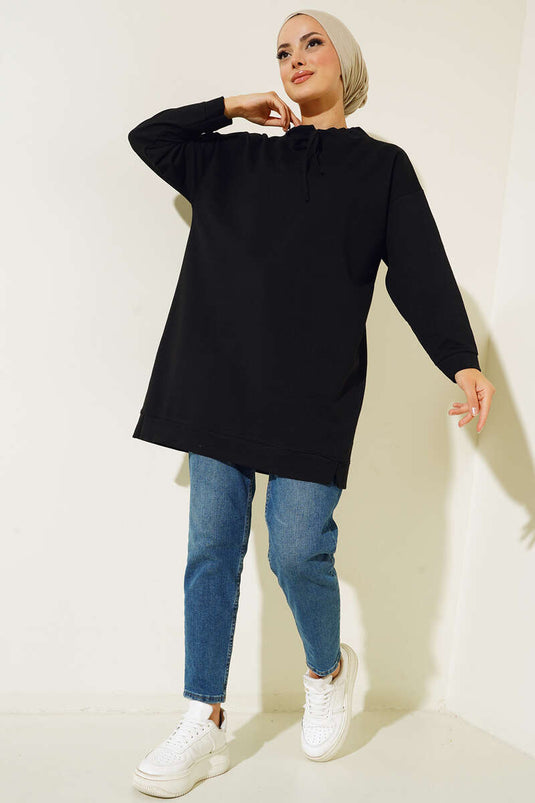 Tunique à col montant noire