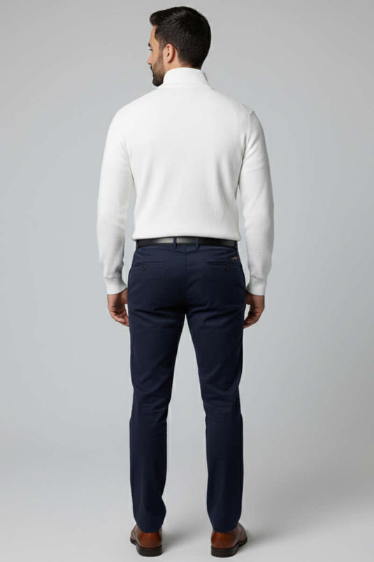 High Collar Half-Zip Men's Sweatshirt White