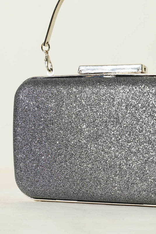 Evening Bag with Rectangular Handle, Smoke Color