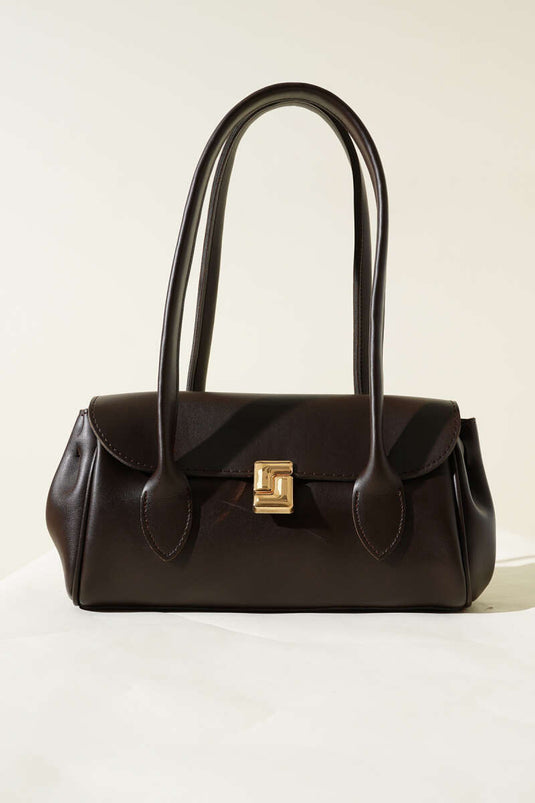 Sac rectangulaire magnétique à longue poignée marron