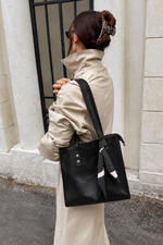Sac Rectangle Avec Fular Noir