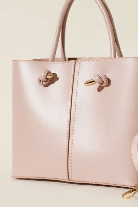 Sac à main pour femme avec détails de surpiqûres, rose poudré