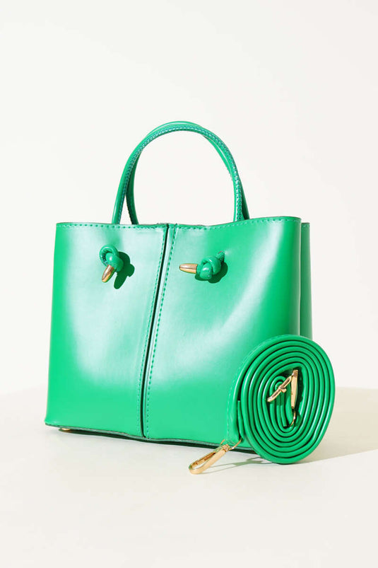 Women's Handbag with Stitching Details, Green