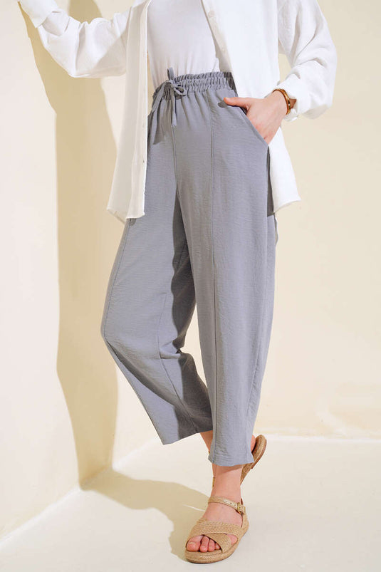 Pantalon Ayrobin Surpiqué Gris Ardoise