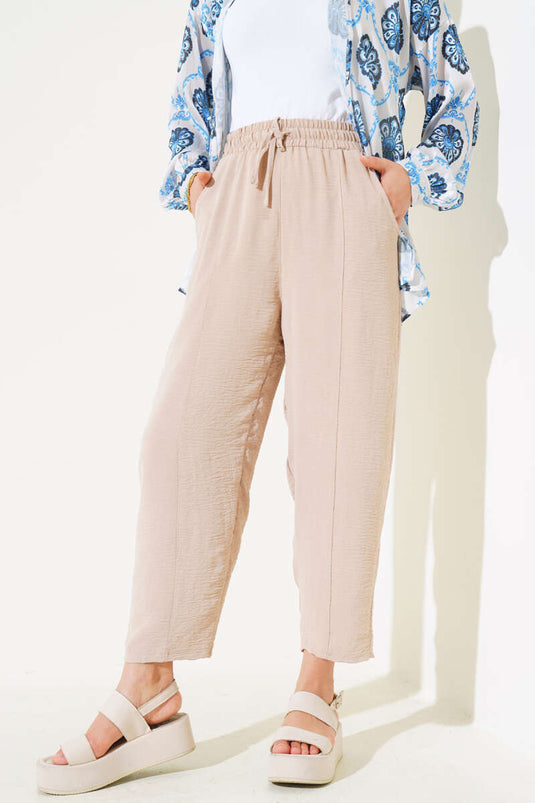 Pantalon Ayrobin Surpiqué Beige Sable