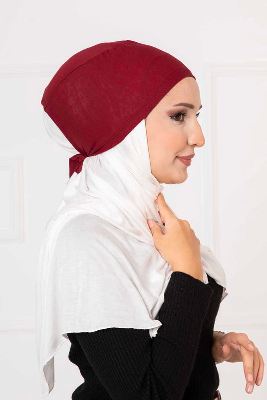 Stitched Bonnet Claret Red