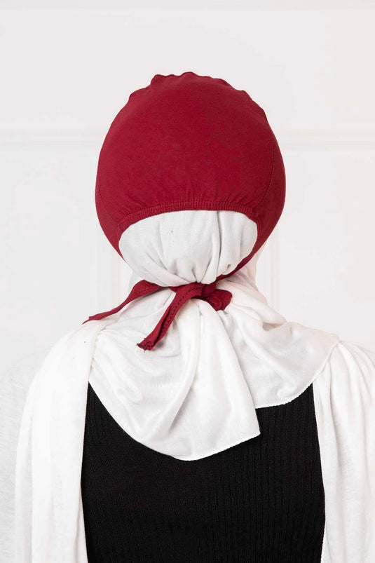 Stitched Bonnet Claret Red