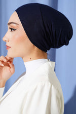 Bonnet sans coutures à enfiler, bleu marine