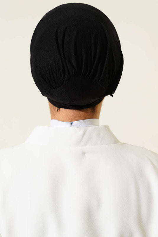 غطاء رأس سهل الارتداء بدون خياطة، أسود