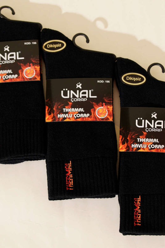 Dikişsiz Termal Üçlü Erkek Çorap Lacivert