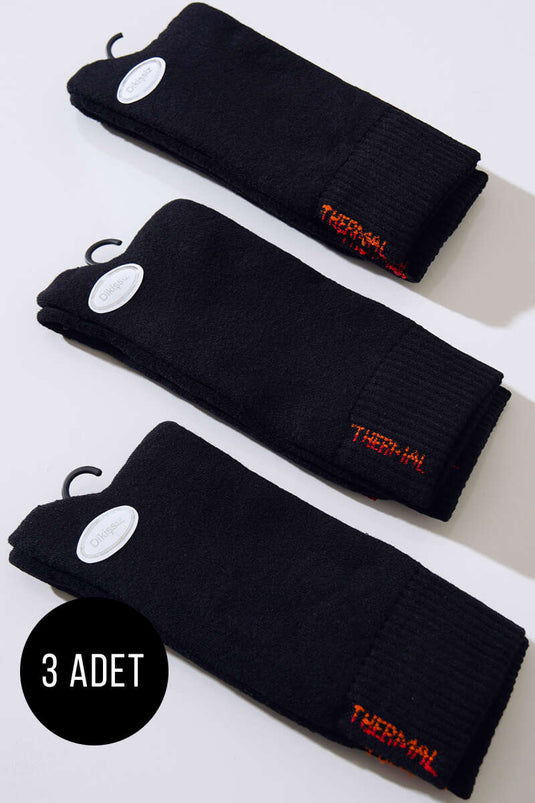 Seamless Thermal Triple Men's Socks Black