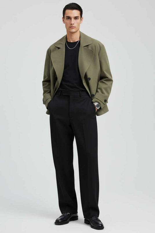 Trench-coat homme à quatre boutons, kaki