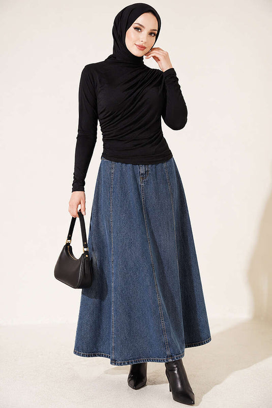 Blouse Noire Drapée Sandy