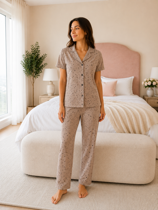 Dreams Kısa Kol Pijama Takım Vizon