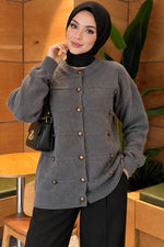 Gilet À Boutons Gris Fumé