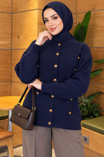 Gilet Bleu Marine À Boutons