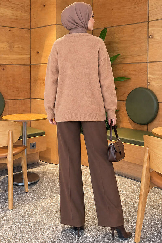 Knopf-Detail Bart Cardigan Latte