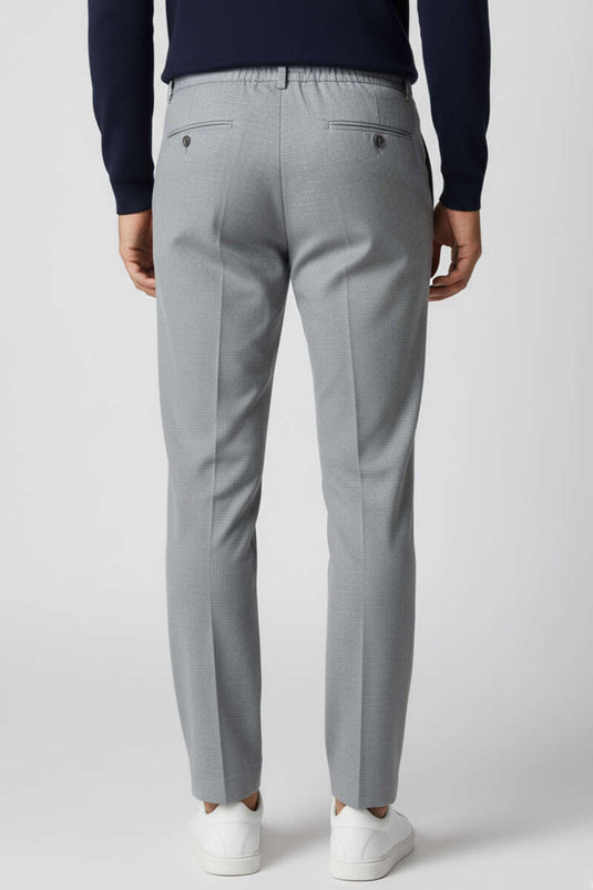 بنطلون رجالي رمادي فضفاض بأزرار