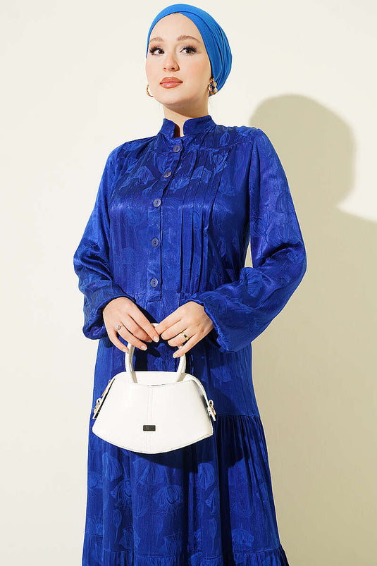 Robe En Soie Satinée À Boutons Bordeaux