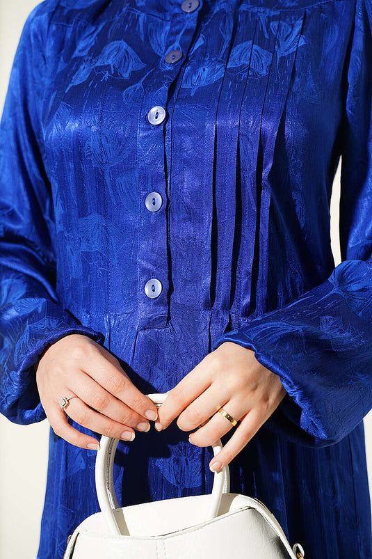 Robe En Soie Satinée À Boutons Bordeaux