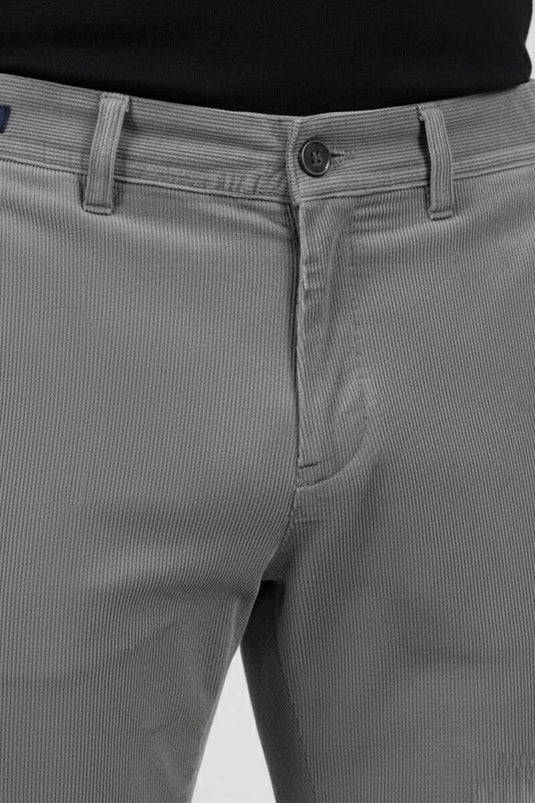 Pantalon homme en velours boutonné, gris foncé