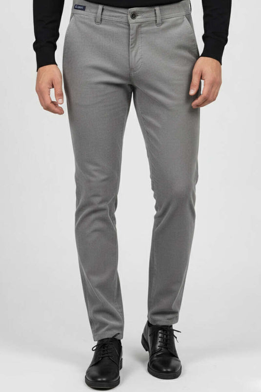 Pantalon homme en velours boutonné, gris foncé