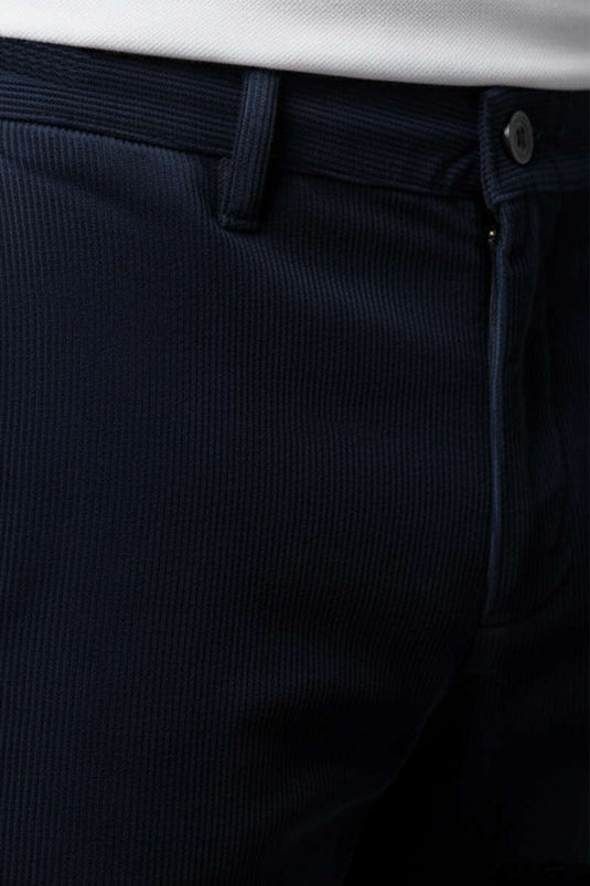 Pantalon homme en velours bleu marine à boutons