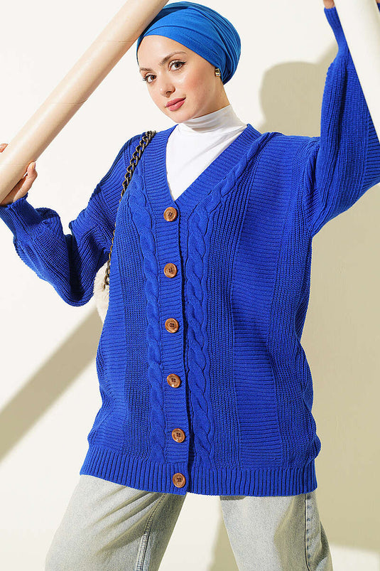 Gestrickte Cardigan Mit Knöpfen Und Strukturdetails