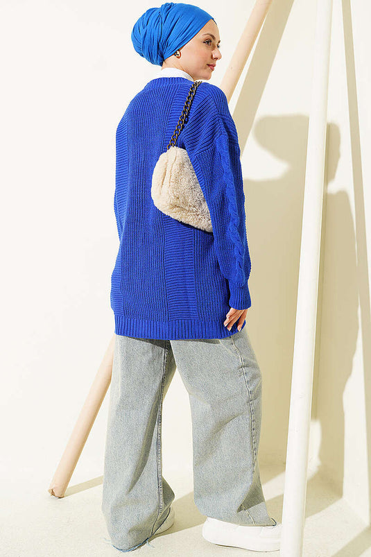 Gestrickte Cardigan Mit Knöpfen Und Strukturdetails