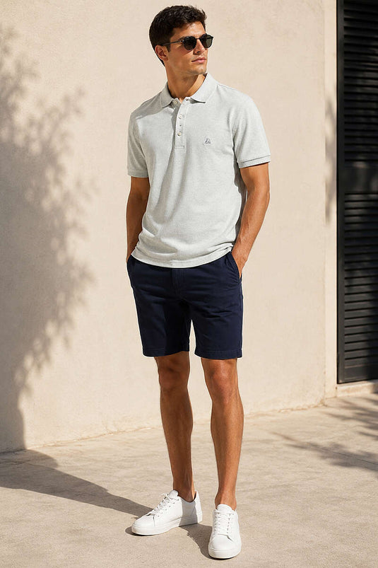 T-shirt homme à col polo boutonné vert