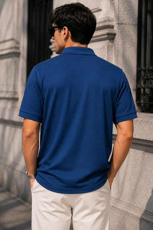 Düğmeli Polo Yaka Waffle Erkek T-shirt Parlement