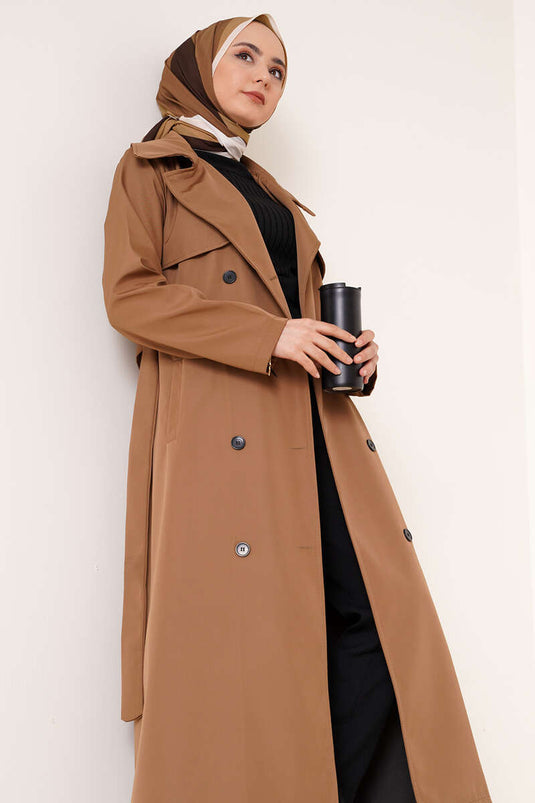 Trench Boutonné Tan