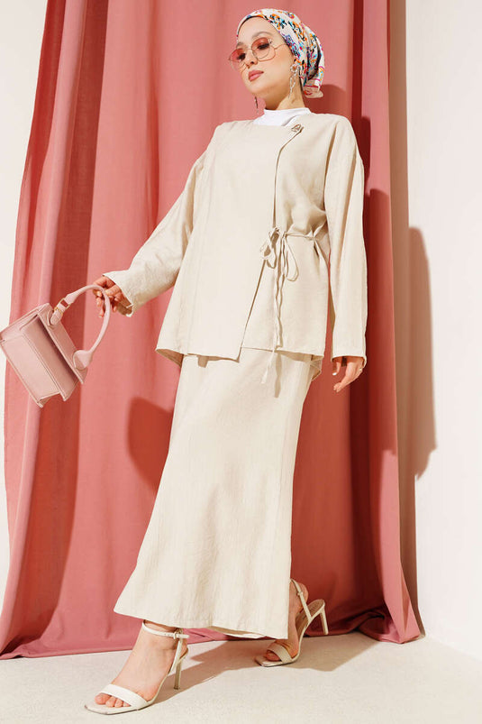 Geknöpftes, seitlich geschlossenes Doppelstein-Set