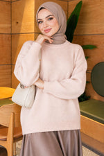 Pull En Maille Rose À Manches Longues