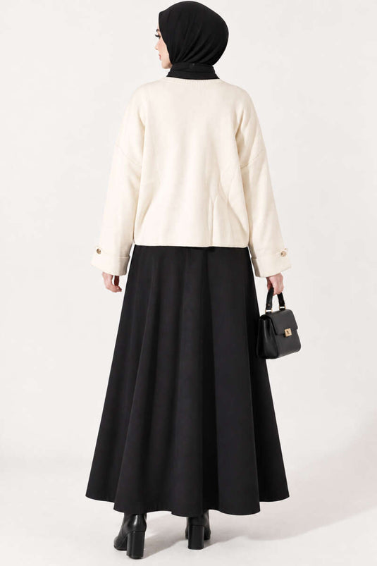 Pull Loose À Épaules Dénudées Beige