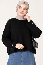 Pull Tricot Décontracté Noir À Épaules Dénudées