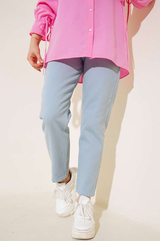 Straight Boyfriend Bondi Light Blue Pants