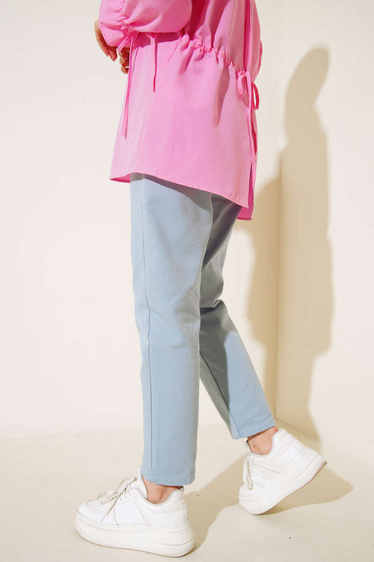 Straight Boyfriend Bondi Light Blue Pants