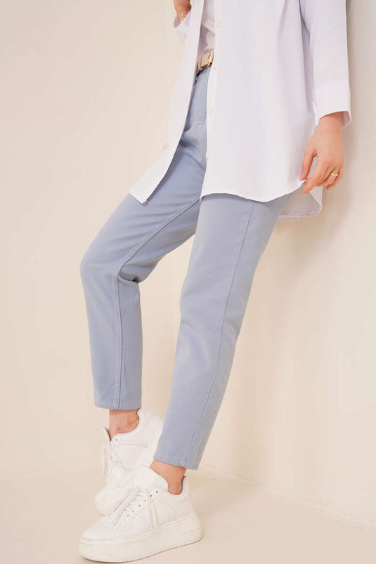 Pantalon droit Boyfriend Bondi bleu