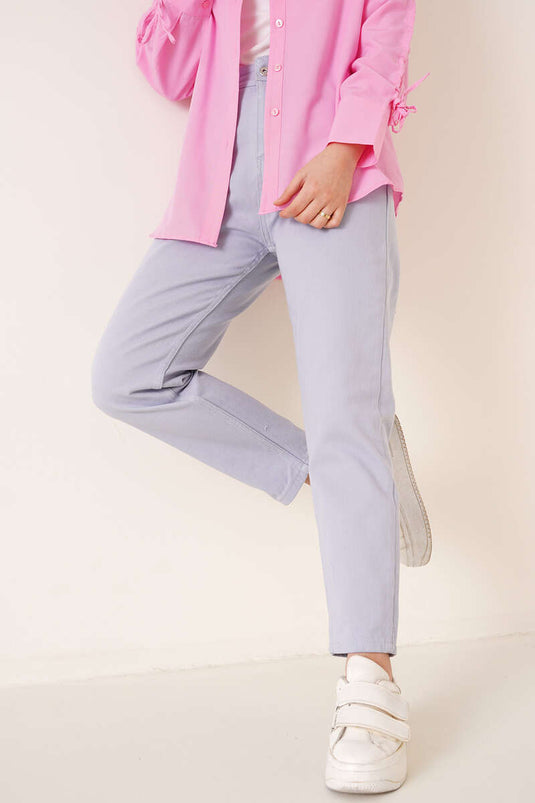 Straight Boyfriend Lilac Pants