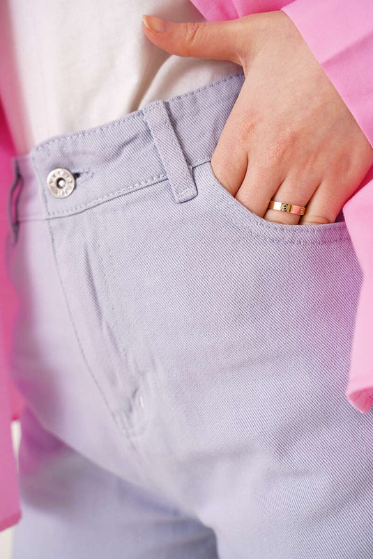 Straight Boyfriend Lilac Pants