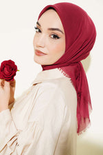 Foulard en coton Düz Flamu bordeaux