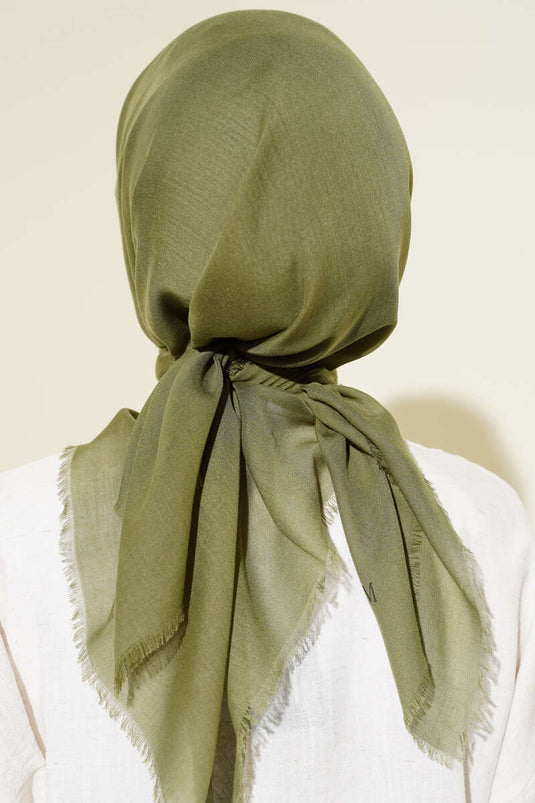 Plain Flamu Cotton Scarf Khaki