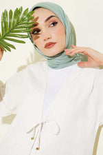 Foulard En Coton Düz Flamu Menthe