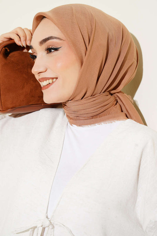 دز فلامو قطن إيشارب لون قهوة بالحليب