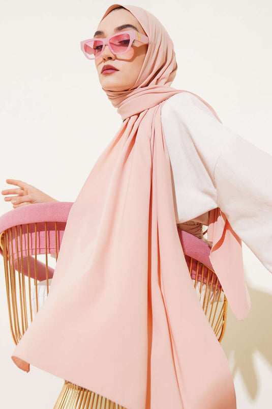 Plain Medina Silk Shawl Powder