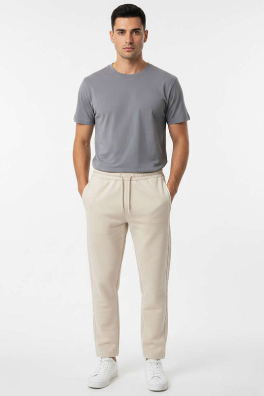 Straight-Leg Printed Men's Sweatpants Bone