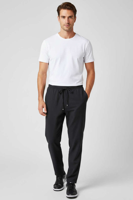 Straight-Leg Printed Men's Sweatpants Black