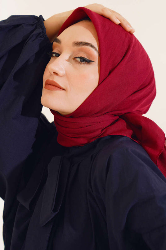 Einfarbiges 3-teiliges Schal-Set aus Baumwolle, Sortiment 2